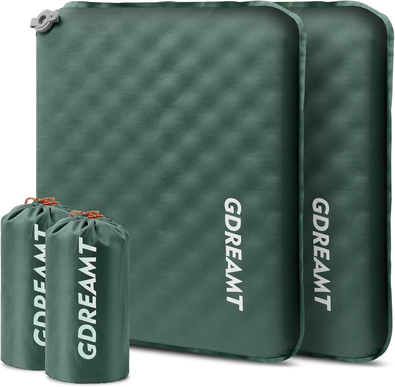 GDREAMT Inflatable Seat Cushion, Self-Inflating Memory Foam Stadium Seats Cushion Portable Camping Air-Foam Sitting Pad for Travel Airplane Car Bleachers Backpacking Office, Lightweight & Compact - Image 1